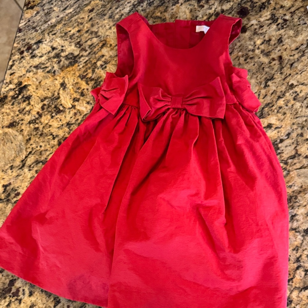 Janie and Jack red bow dress
